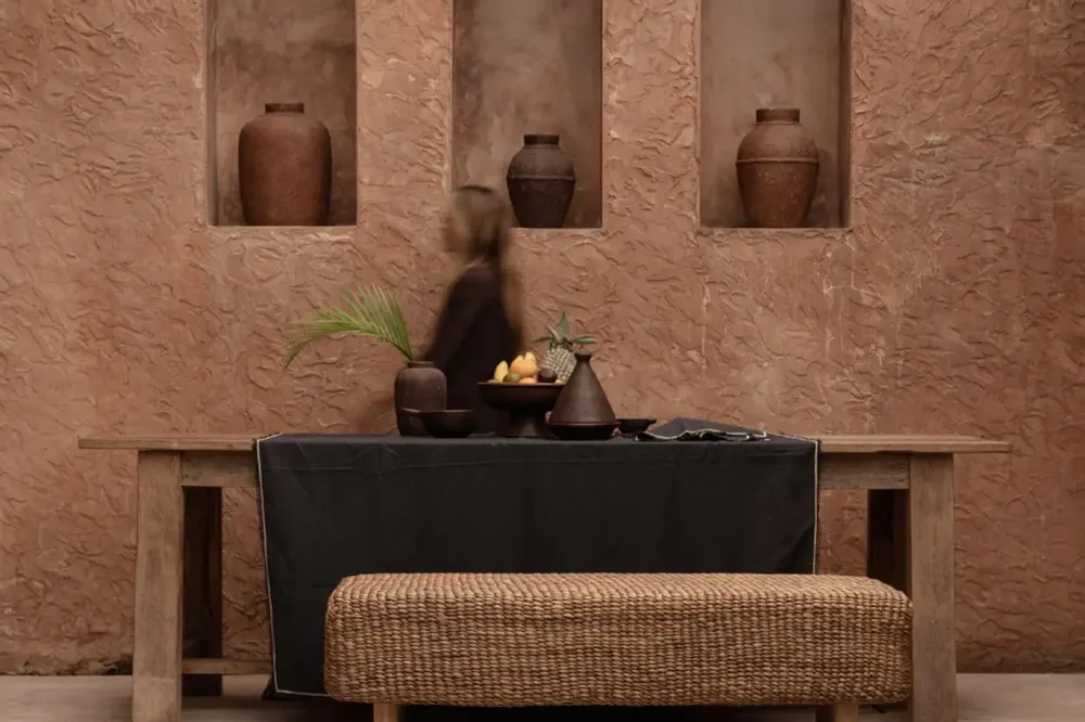 Table cloths - The Tuscany Tablecloth - Black Natural - 150x300 - BAZAR BIZAR LIVING