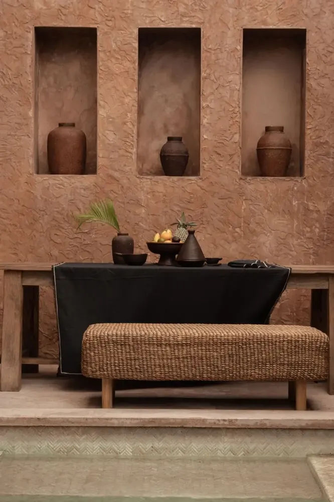 Table cloths - The Tuscany Tablecloth - Black Natural - 150x300 - BAZAR BIZAR LIVING