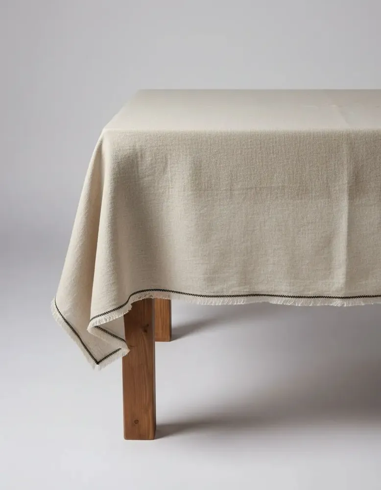 Nappes - La Nappe Tuscany - Naturel Noir - 150x300 - BAZAR BIZAR LIVING
