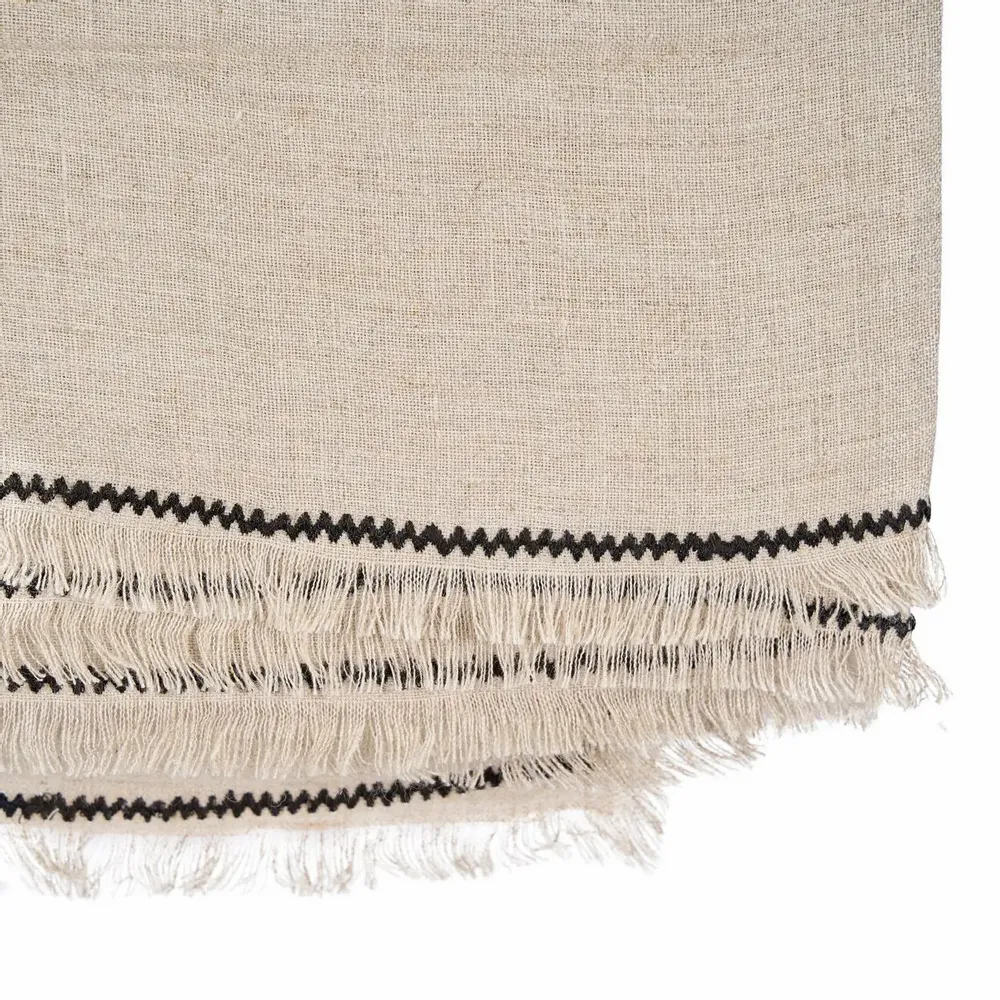 Nappes - La Nappe Tuscany - Naturel Noir - 150x300 - BAZAR BIZAR LIVING