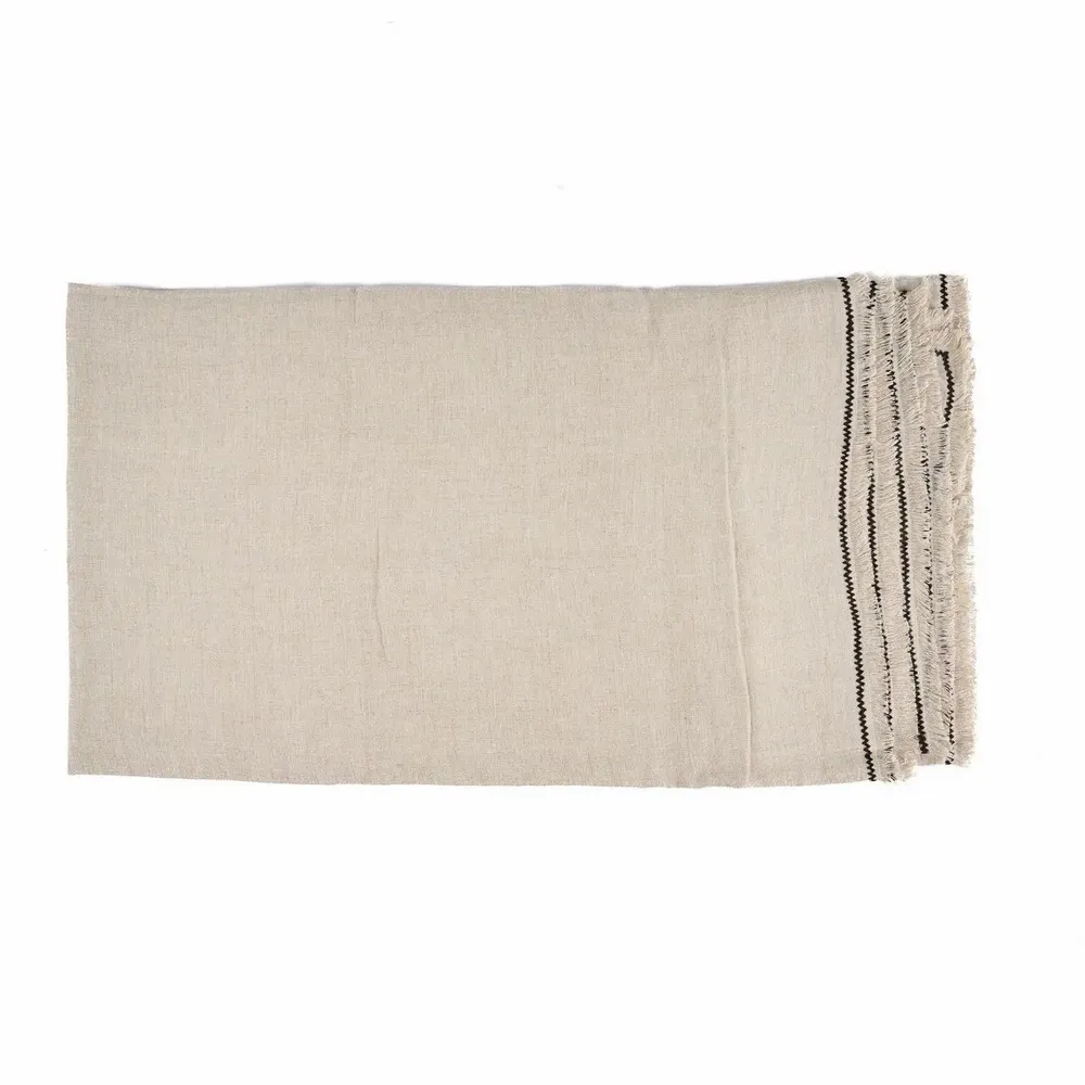 Nappes - La Nappe Tuscany - Naturel Noir - 150x300 - BAZAR BIZAR LIVING