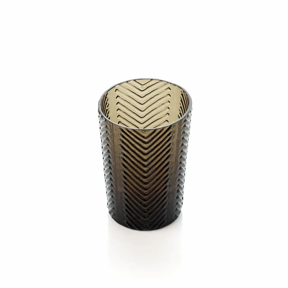 Verres - Le Verre Tumbler Herringbone - Fumé - BAZAR BIZAR LIVING