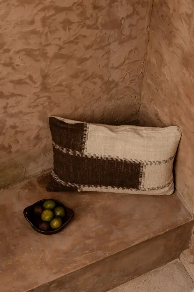 Coussins - La Housse de Coussin Cocoa Patchwork - Marron Naturel - BAZAR BIZAR LIVING