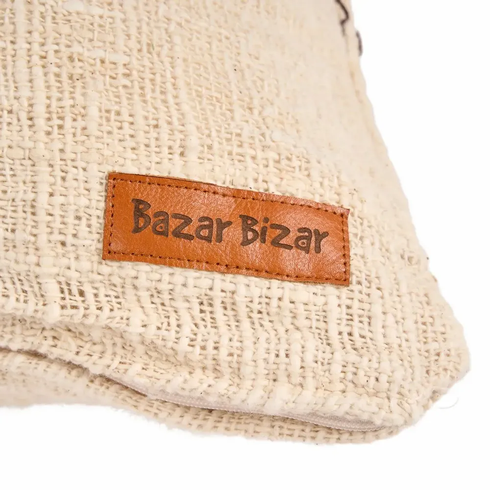 Coussins - La Housse de Coussin Cocoa Patchwork - Marron Naturel - BAZAR BIZAR LIVING