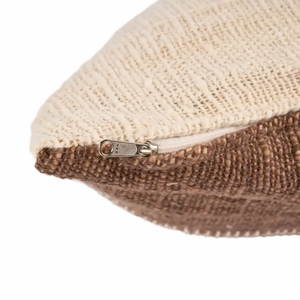 Coussins - La Housse de Coussin Cocoa Patchwork - Marron Naturel - BAZAR BIZAR LIVING