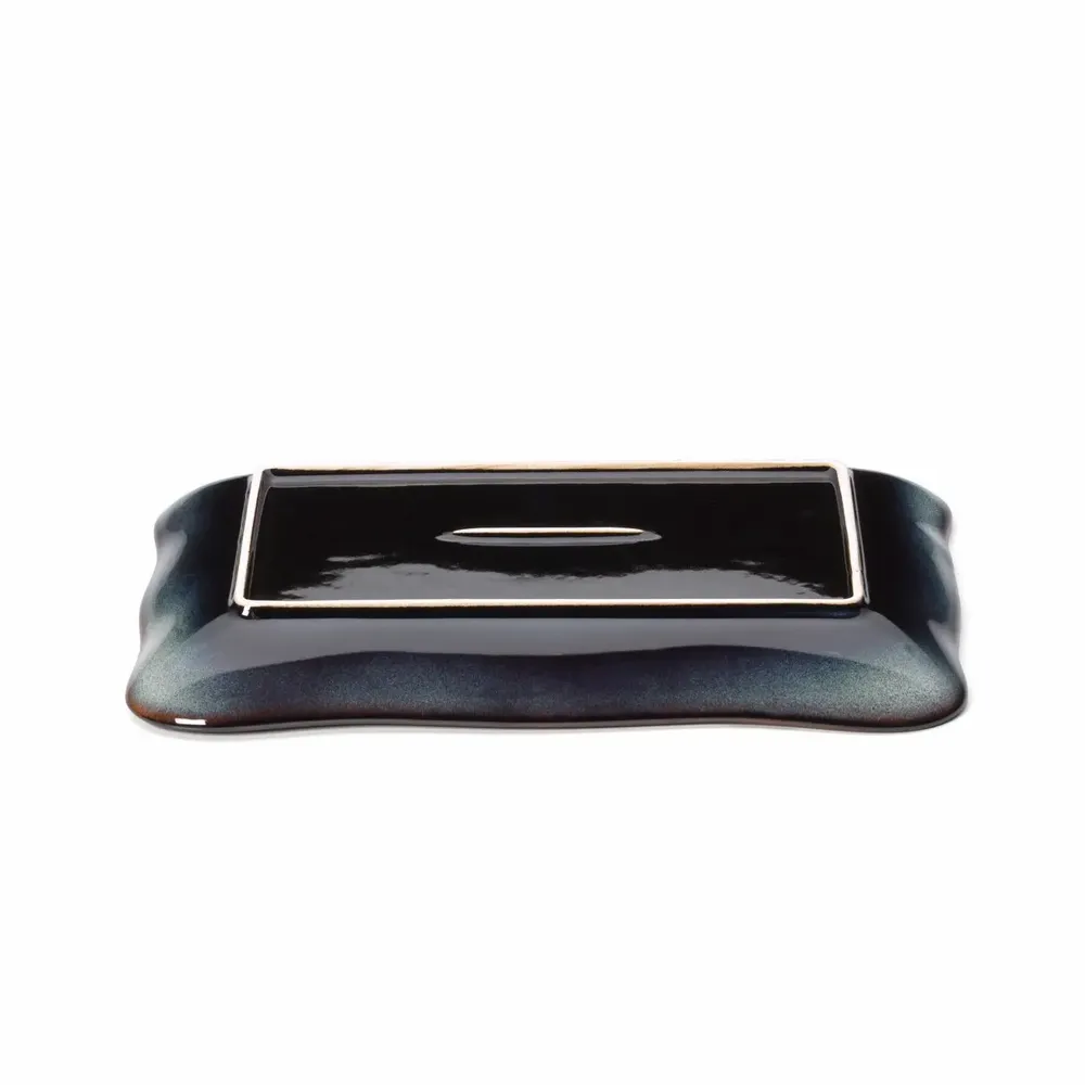 Assiettes au quotidien - L’Assiette Rectangulaire Lotus Ice - Gris Brun - L - BAZAR BIZAR LIVING