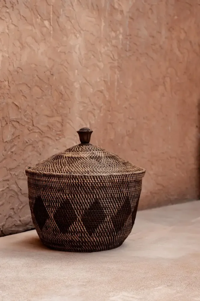 Laundry baskets - The Storage Crown Basket - Natural Brown - BAZAR BIZAR LIVING