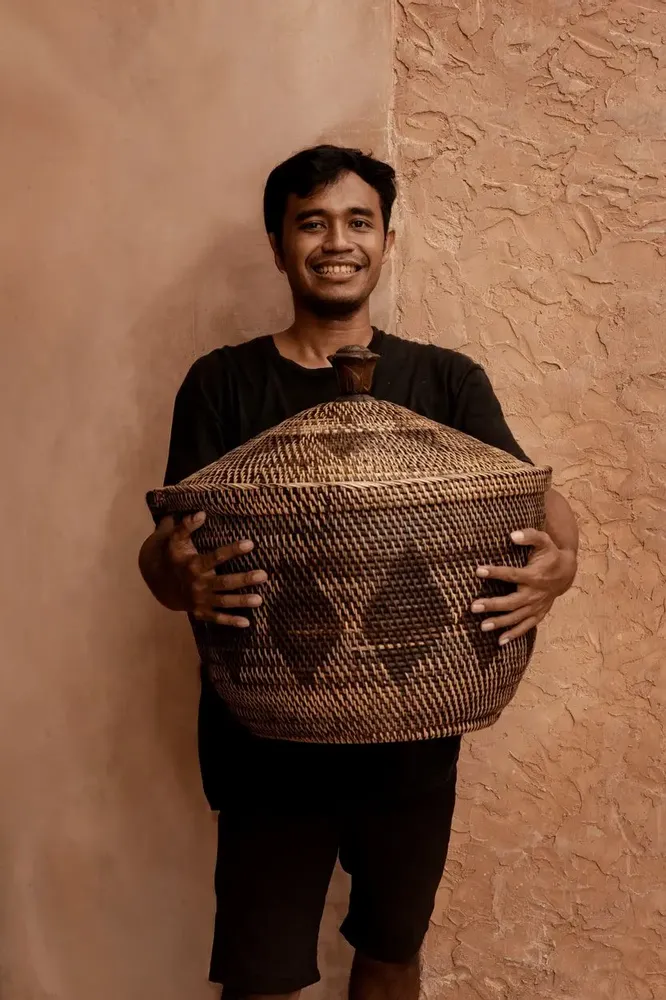 Laundry baskets - The Storage Crown Basket - Natural Brown - BAZAR BIZAR LIVING