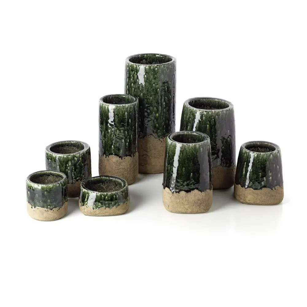 Vases - The Moss Cylinder Vase - Concrete Green - L - BAZAR BIZAR LIVING