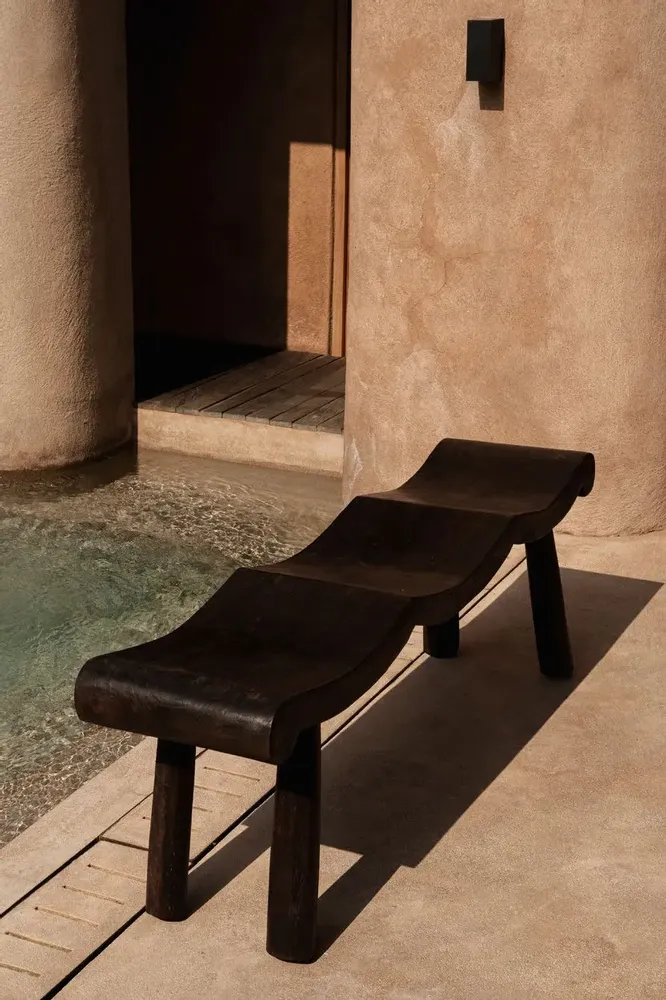 Benches - The Lombok Wave Bench - Dark Walnut - M - BAZAR BIZAR LIVING