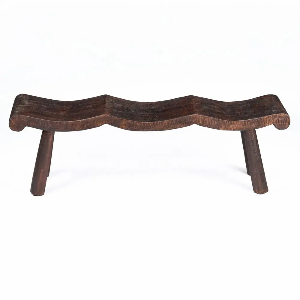 Benches - The Lombok Wave Bench - Dark Walnut - M - BAZAR BIZAR LIVING