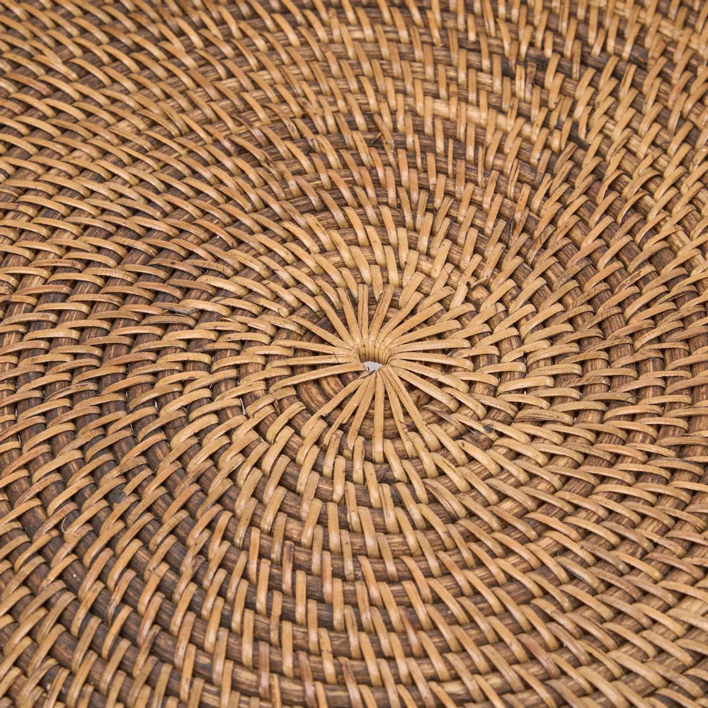 Platter and bowls - The Rattan Rise Tray - Natural Brown - BAZAR BIZAR LIVING