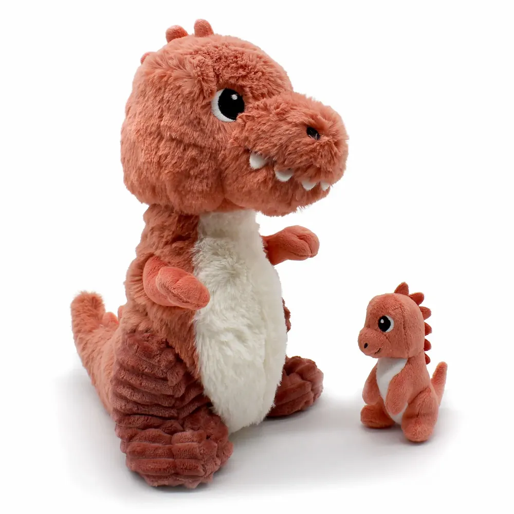 Soft toy - The Ptipotos Mom-Baby T-rex Plush - LES DEGLINGOS