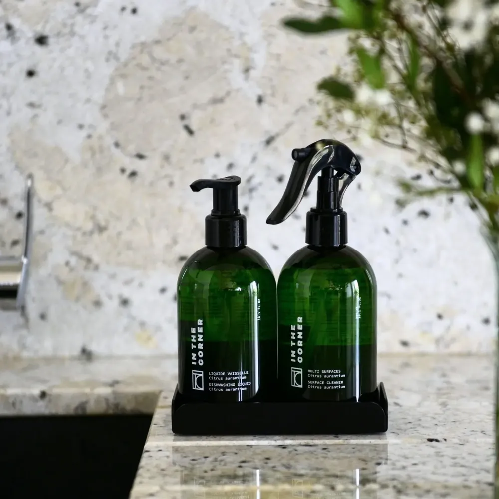 Soaps - Surface cleaner & Dish soap  & Tray - IN THE CORNER