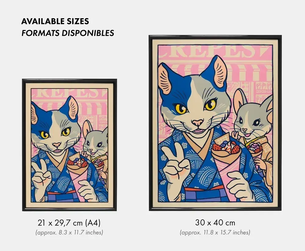 Poster - Print " Afternoon in Harajuku" - (Size 30x40cm or A4 - YEAAAH! STUDIO