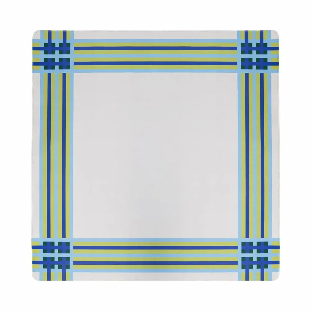 Gifts - Mod Bird Bam & Plaid Double-Sided Mahjong Mat - THE MAHJONG HOUSE