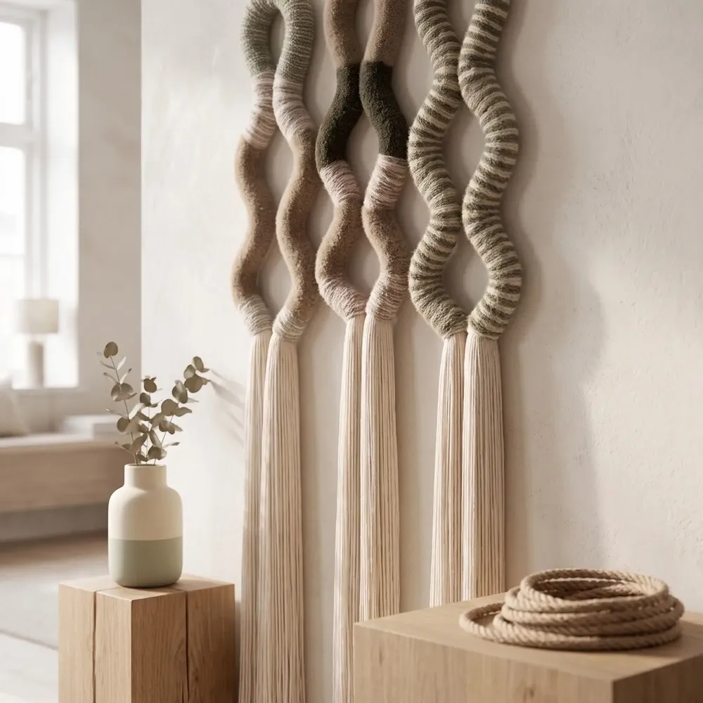 Autres décorations murales - Ethereal Loops : ensemble de 3 installations murales sculpturales en m - SARMAL DESIGN