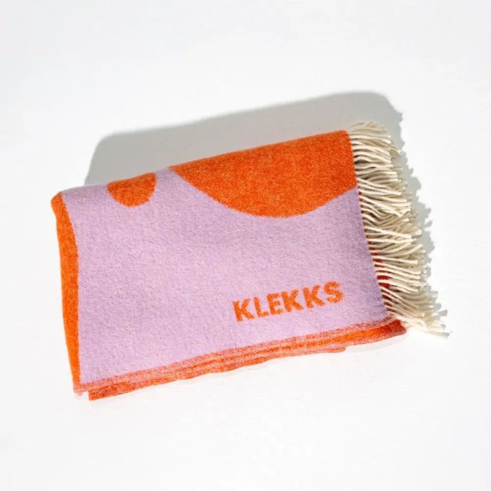 Plaids - Plaid en laine violet et orange - KLEKKS NO. 8 - KLEKKS
