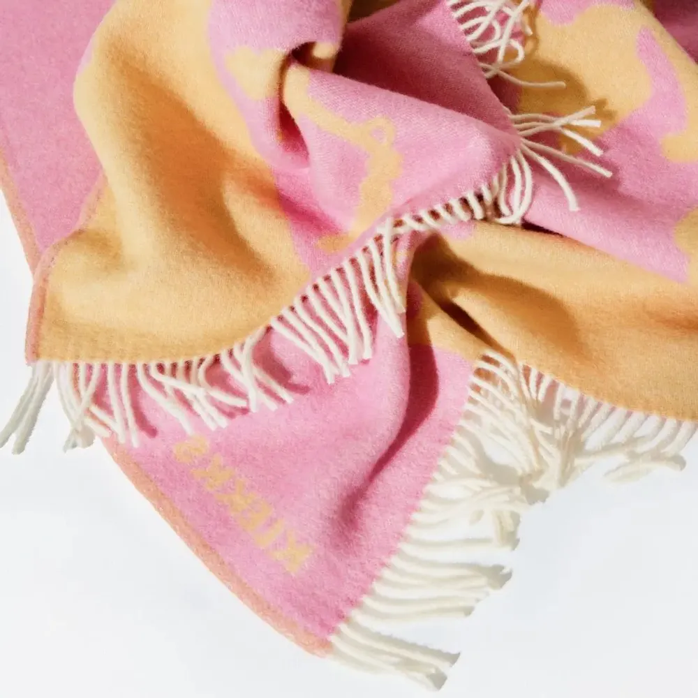 Plaids - Plaid en laine jaune et rose - KLEKKS NO. 10 - KLEKKS