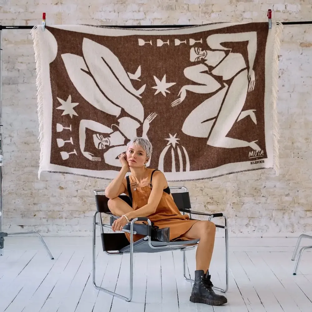 Plaids - Plaid en laine, édition artistique - KLEKKS x hannah.muehi NO. 31 - KLEKKS