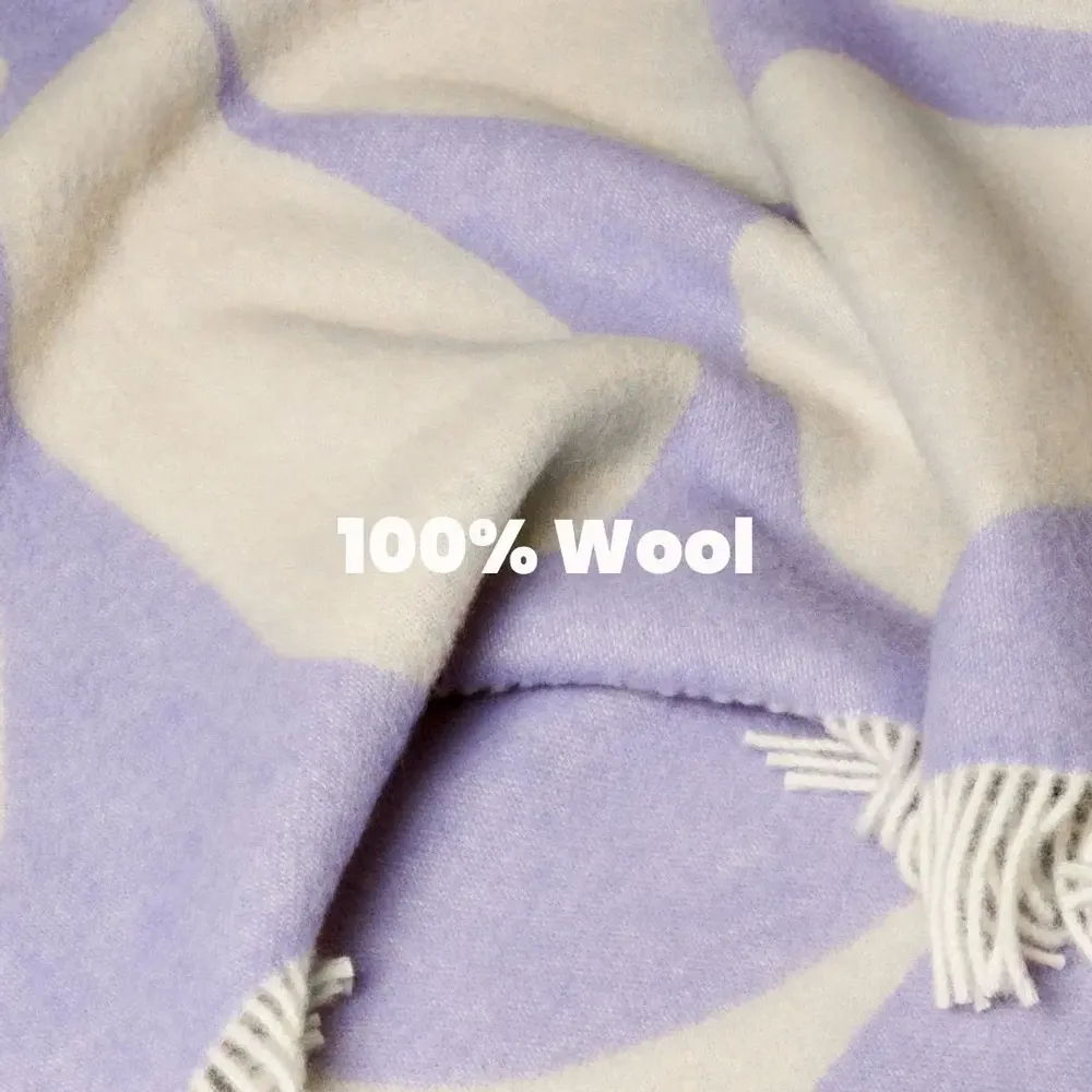 Plaids - Plaid en laine crème et lilas - KLEKKS NO. 32 - KLEKKS