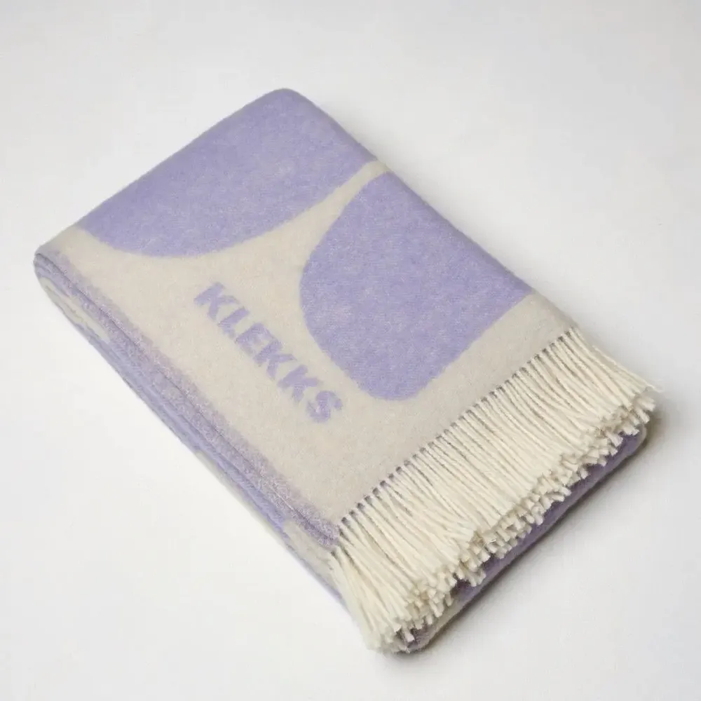 Plaids - Plaid en laine crème et lilas - KLEKKS NO. 32 - KLEKKS