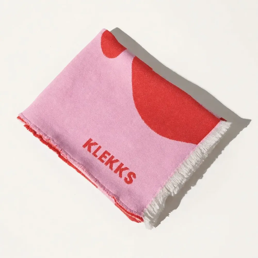 Plaids - Plaid en coton rose et rouge - KLEKKS NO. 8 - KLEKKS