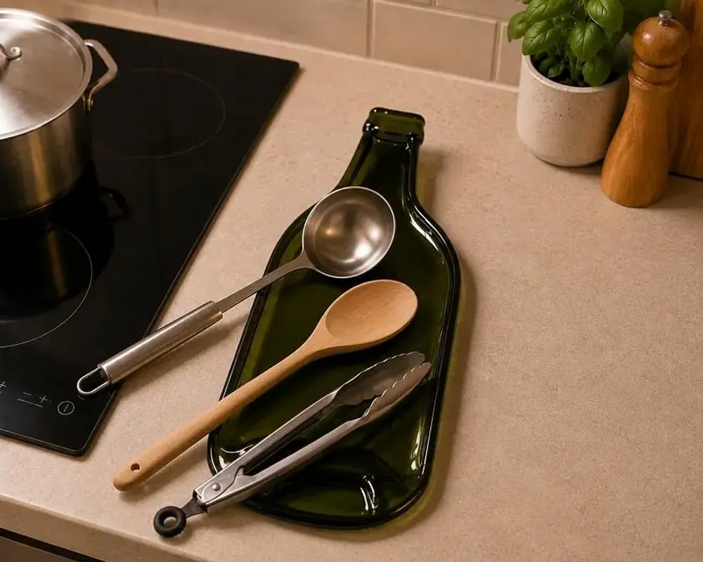 Plats et saladiers - Planche en bouteille de vin upcyclée - SOSTRAW & SMARTTHINGS