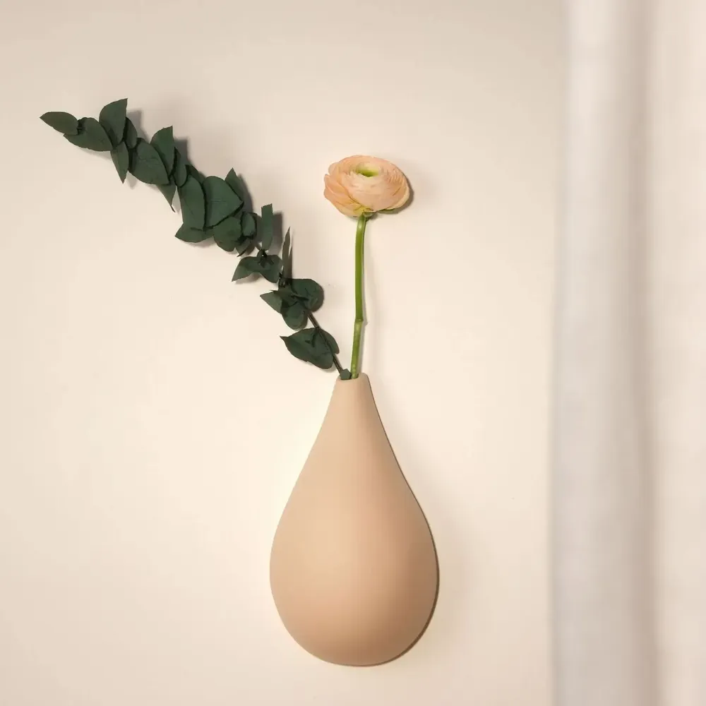 Outdoor decorative accessories - DROP OF EARTH (soliflora for dried flowers) - MONOCHROMIC CERAMIC