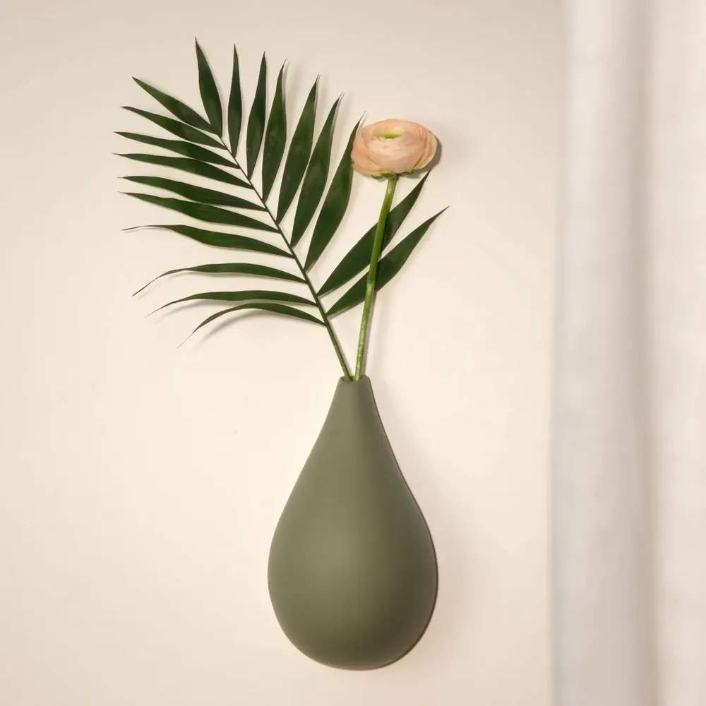Outdoor decorative accessories - DROP OF EARTH (soliflora for dried flowers) - MONOCHROMIC CERAMIC
