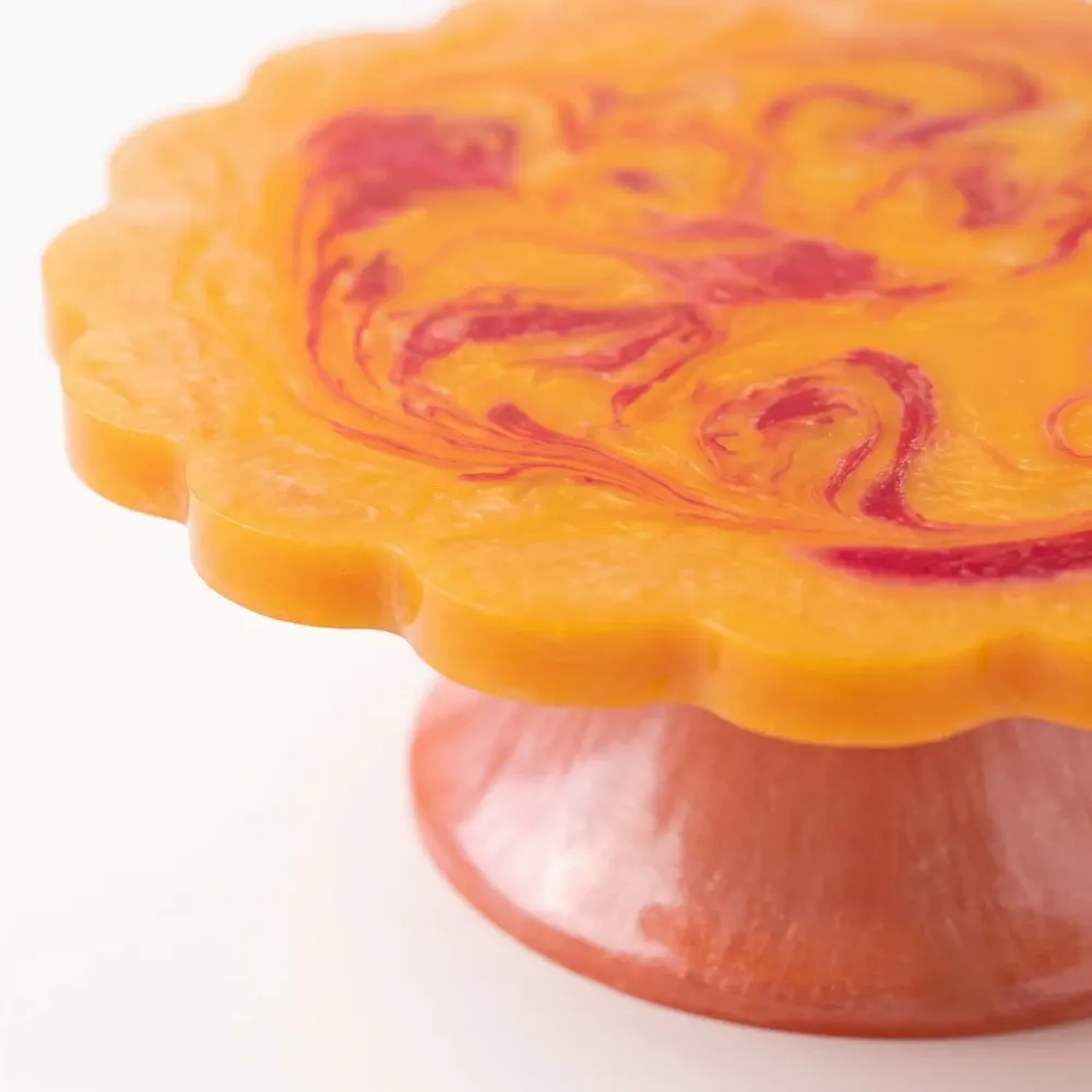 Flatware - Scalloped Pastry Stand | Hand-poured Resin | 7 Inch - CASA AMAROSA