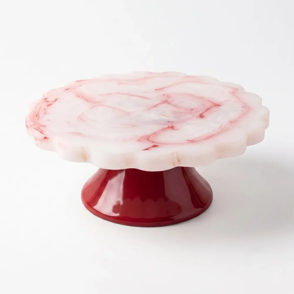 Flatware - Scalloped Pastry Stand | Hand-poured Resin | 7 Inch - CASA AMAROSA