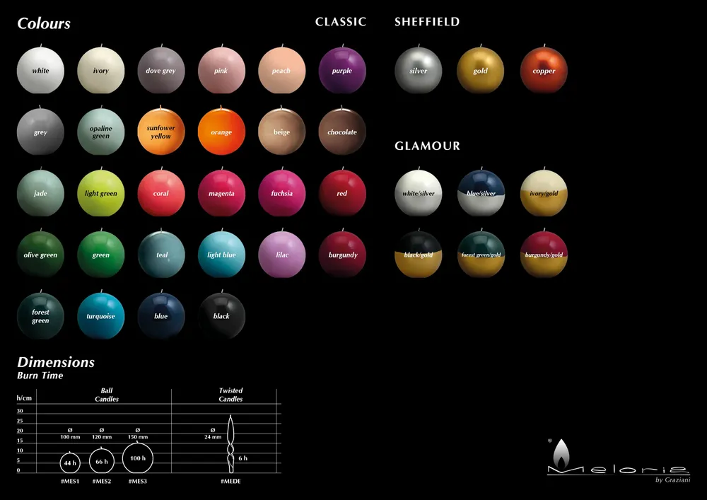 Candles - MELORIA BALL CLASSIC - Lacquered sphere candles - GRAZIANI