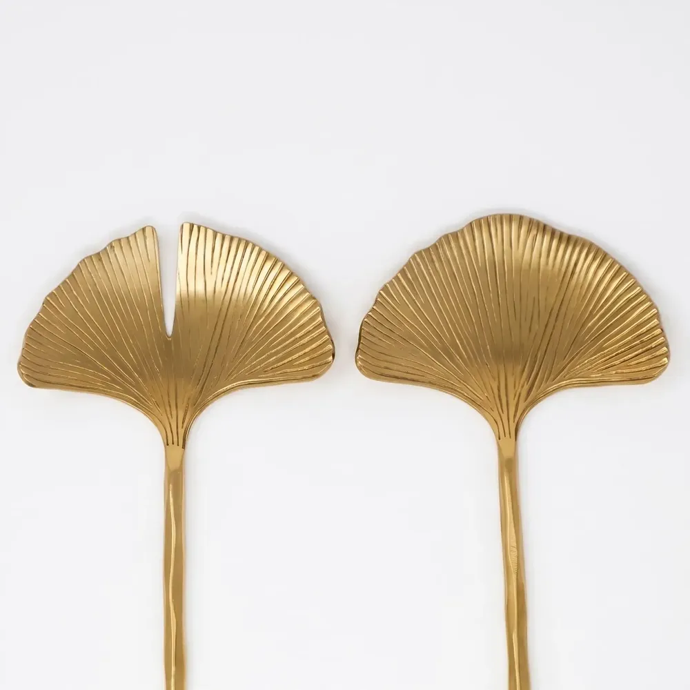 Kitchen utensils - Shell Salad Server | Brass Finish Stainless Steel | 10 Inch - CASA AMAROSA