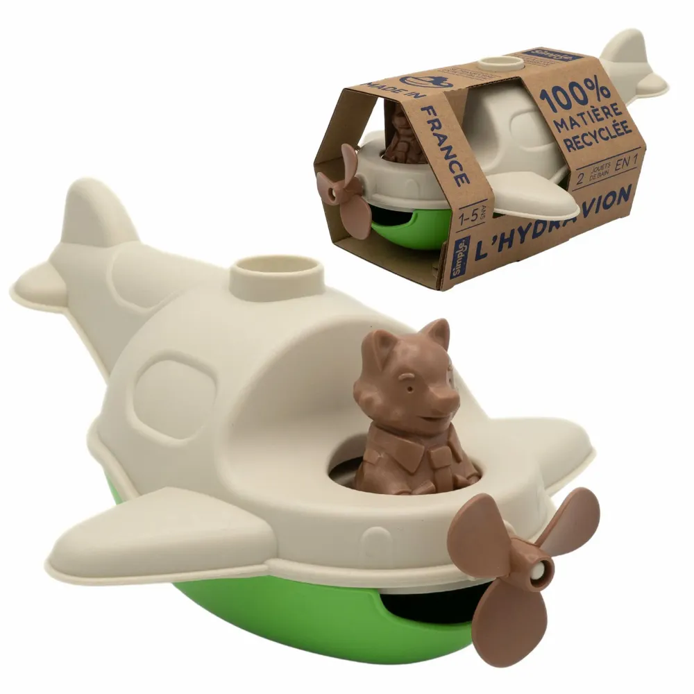 Toys - Moccha seaplane boat - Bath toy made in France and recycled - SIMPLE. (BY LE JOUET SIMPLE)