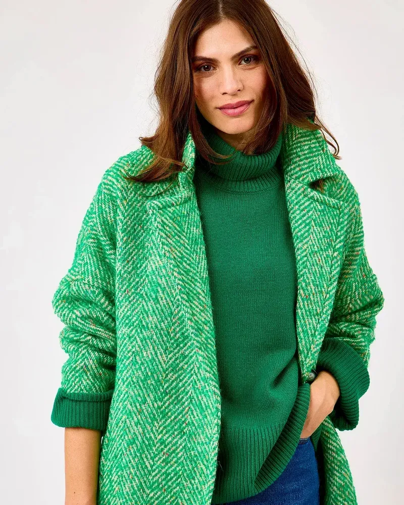 Prêt-à-porter - Oh My My Emerald Donegal Wool & Mohair Coat - AVOCA