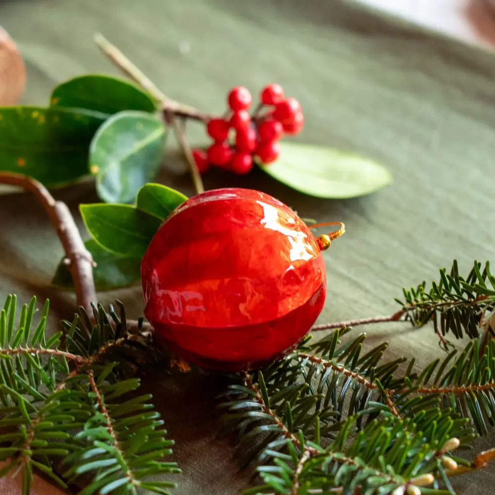 Autres décorations de Noël - Boules de Noël en relief, tourbillon et gaufre, lot de 4, NJ26 - KINTA