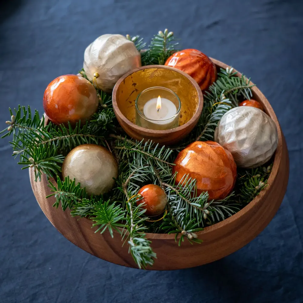 Autres décorations de Noël - Boules de Noël en relief, tourbillon et gaufre, lot de 4, NJ26 - KINTA