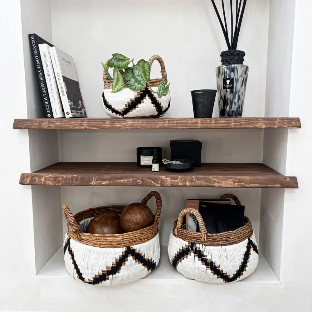 Decorative objects - Campur basket, natural banana fiber and macrame (small) - DESIGN TRIP