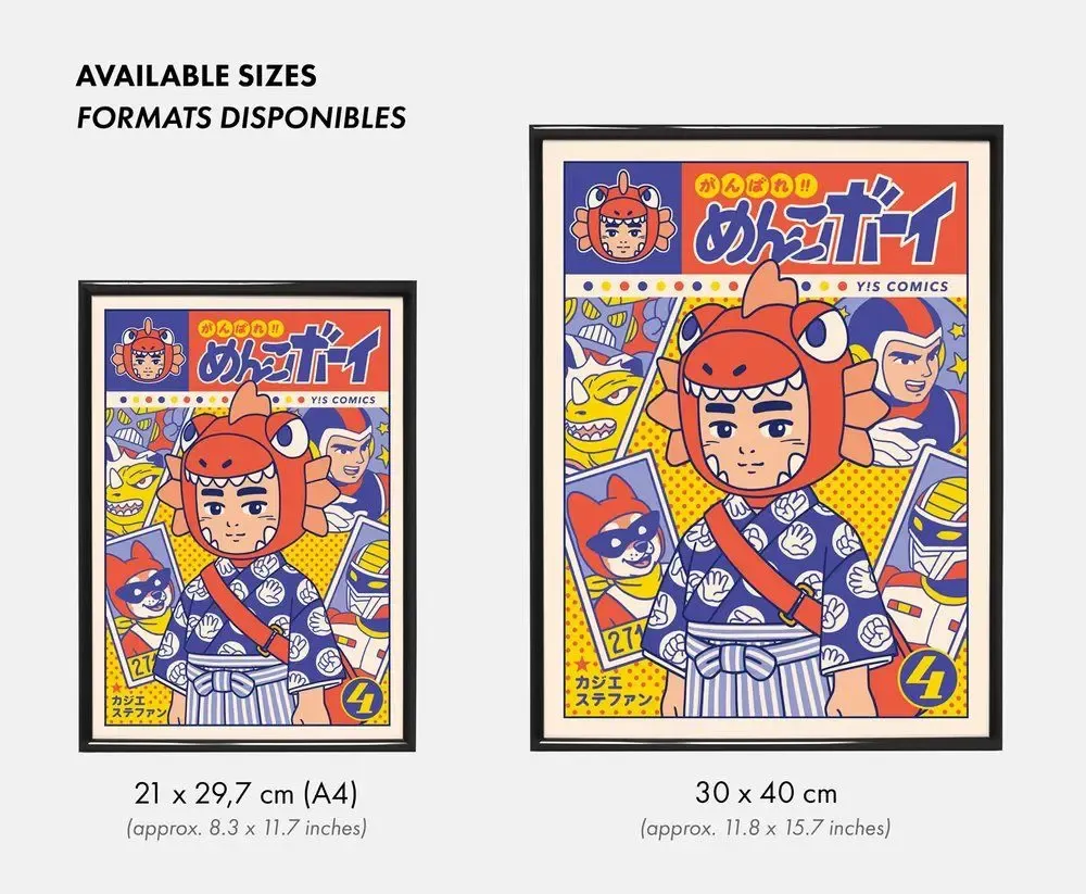 Affiches - Affiche "Ganbare! Menko Boy - vol.4"  (Format 30x40cm ou A4) - YEAAAH! STUDIO