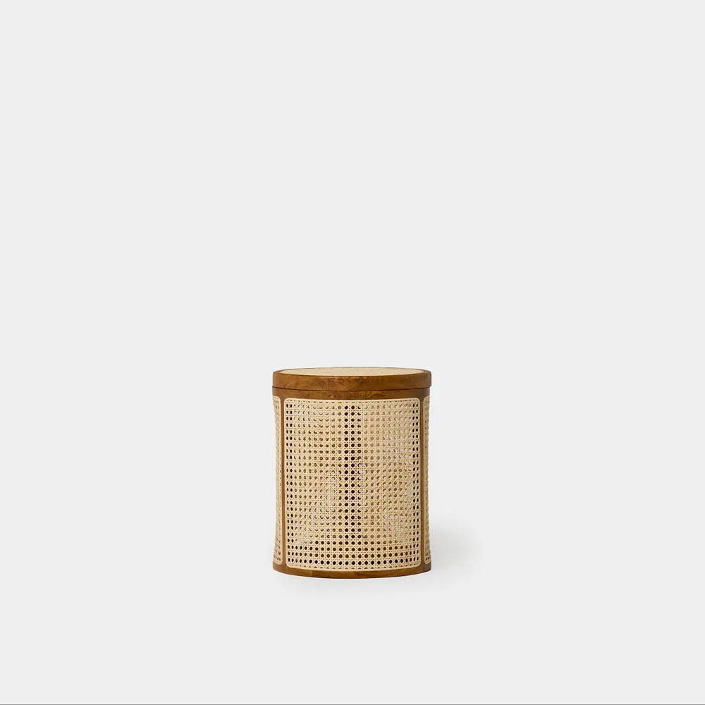 Decorative objects - Cintaku teak wood and natural cane storage basket - DESIGN TRIP