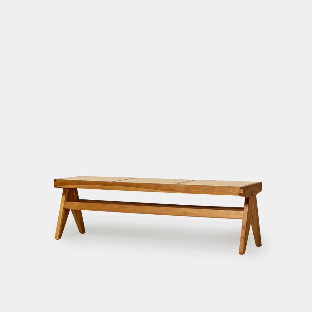 Bancs - Banc Rattanian en teck massif et cannage naturel - DESIGN TRIP