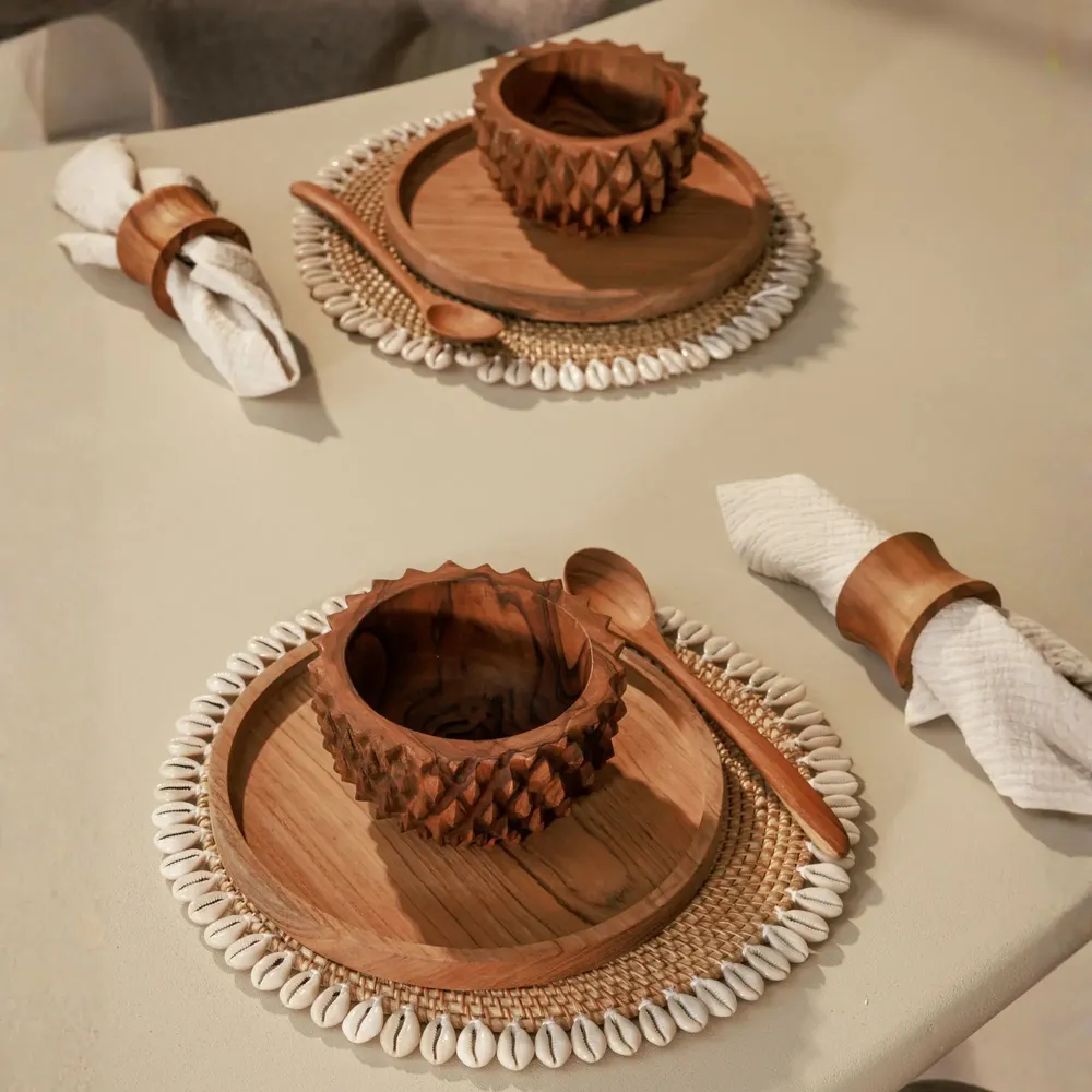 Bowls - Teak Pineapple Bowl - Large - DESIGN TRIP