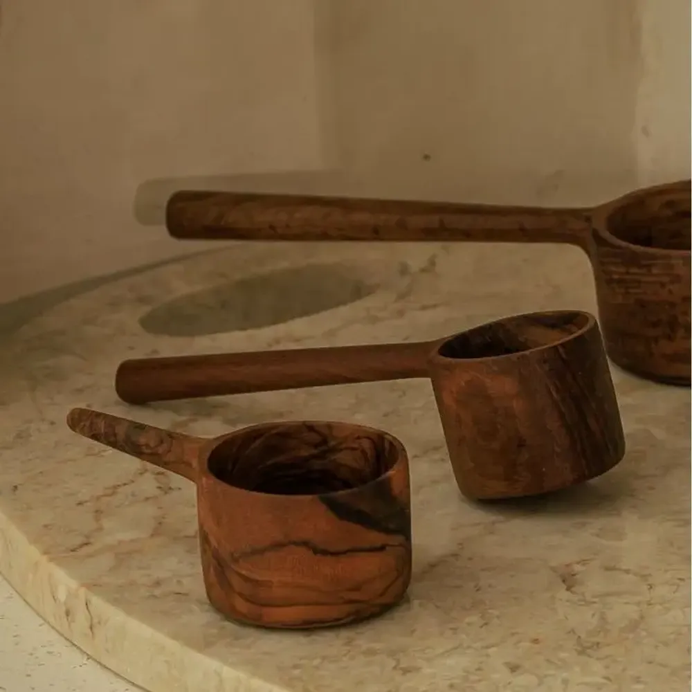 Kitchen utensils - Solid teak wood measuring spoon - DESIGN TRIP