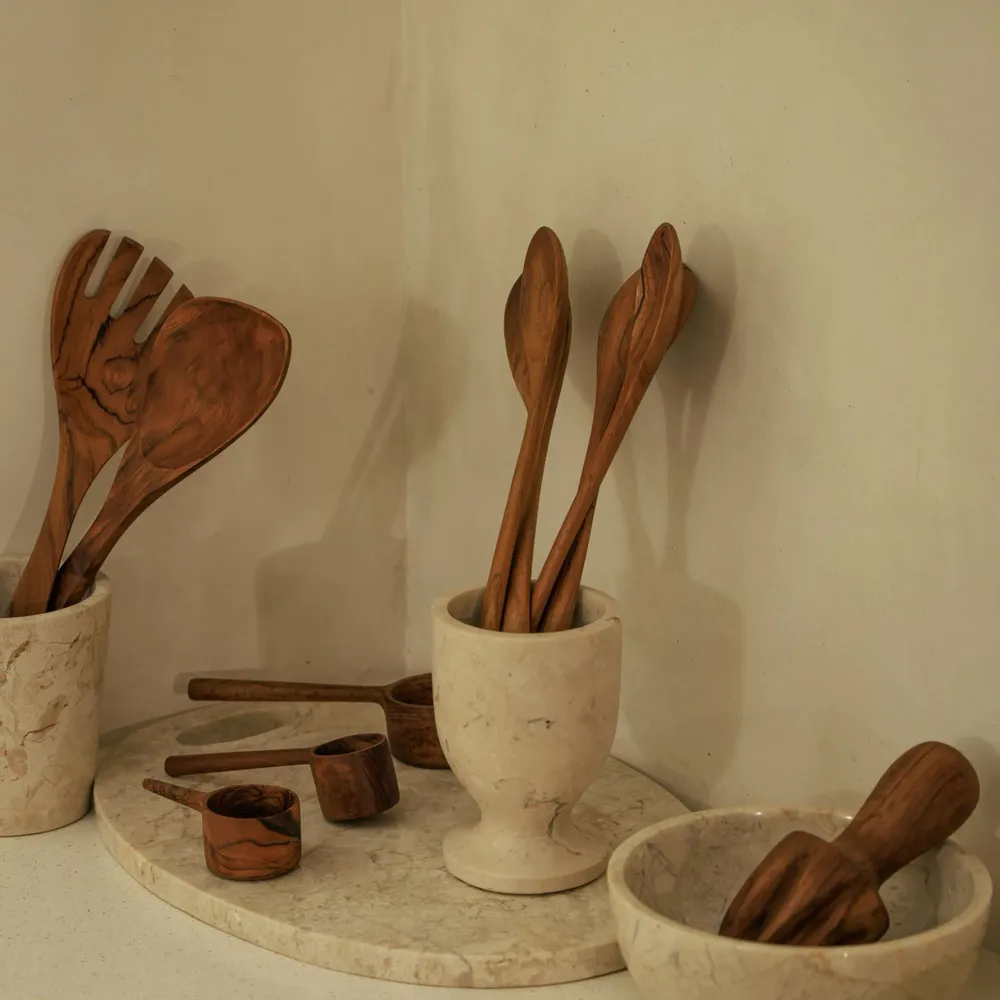 Cutlery set - Teak salad servers - DESIGN TRIP