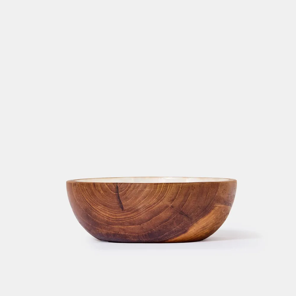 Bowls - Teak and mother-of-pearl bowl - DESIGN TRIP