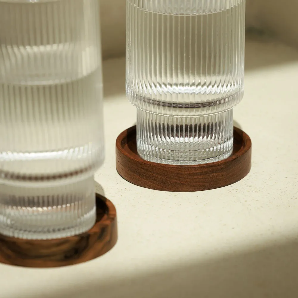Table mat - Teak coaster - 8 cm - DESIGN TRIP