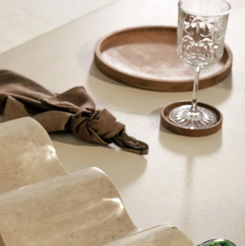 Table mat - Teak coaster - 8 cm - DESIGN TRIP