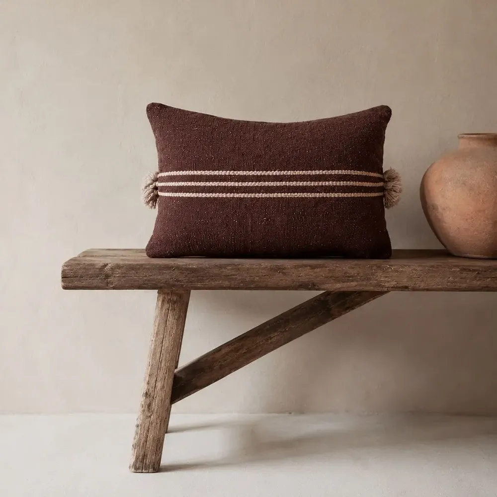 Fabric cushions - Chocolate cushion 100% natural cotton - DESIGN TRIP