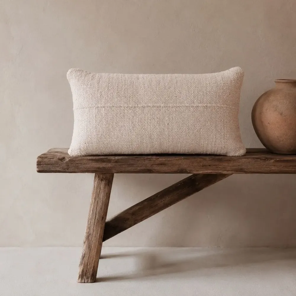 Fabric cushions - Ivory Cushion - Natural Jute - DESIGN TRIP